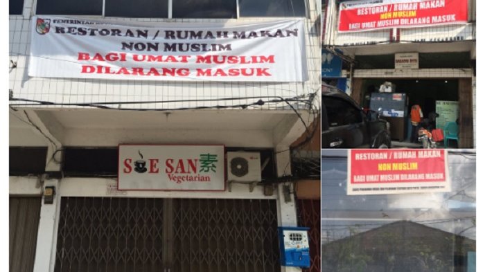 Pasang Spanduk “muslim Dilarang Masuk” Syarat Restoran Di Pekanbaru Tetap Buka Selama Ramadan